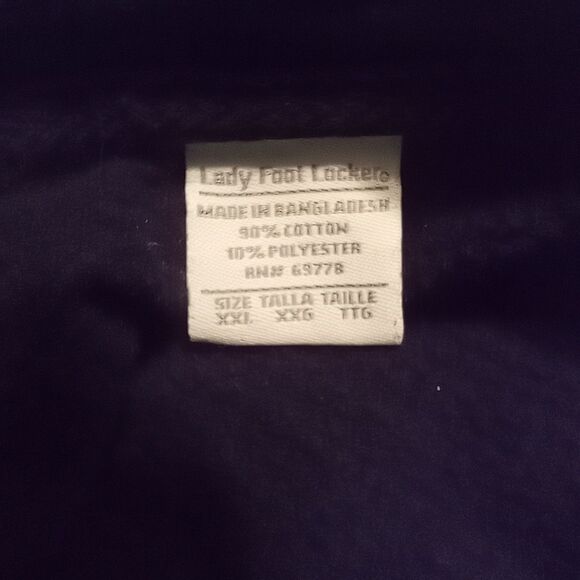 Vintage Lady Footlocker Black Sweatshirt Kangaroo Pocket Scoop Neck XXL Y2K - Picture 4 of 8